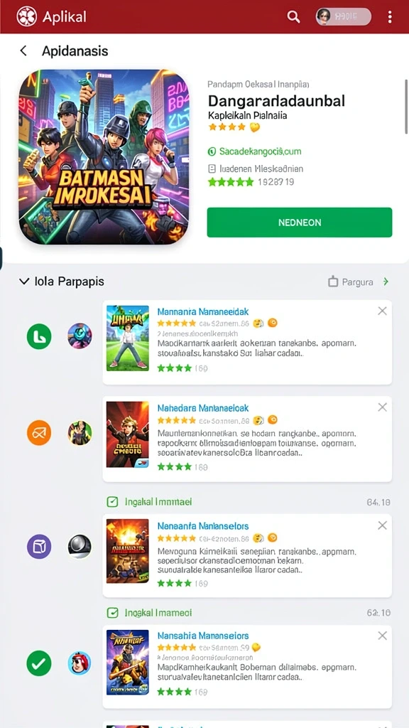 Screenshot memperlihatkan berbagai tema slot yang tersedia untuk pemain.