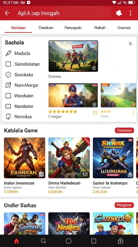 Screenshot kedua menunjukkan fitur bonus yang menggiurkan.